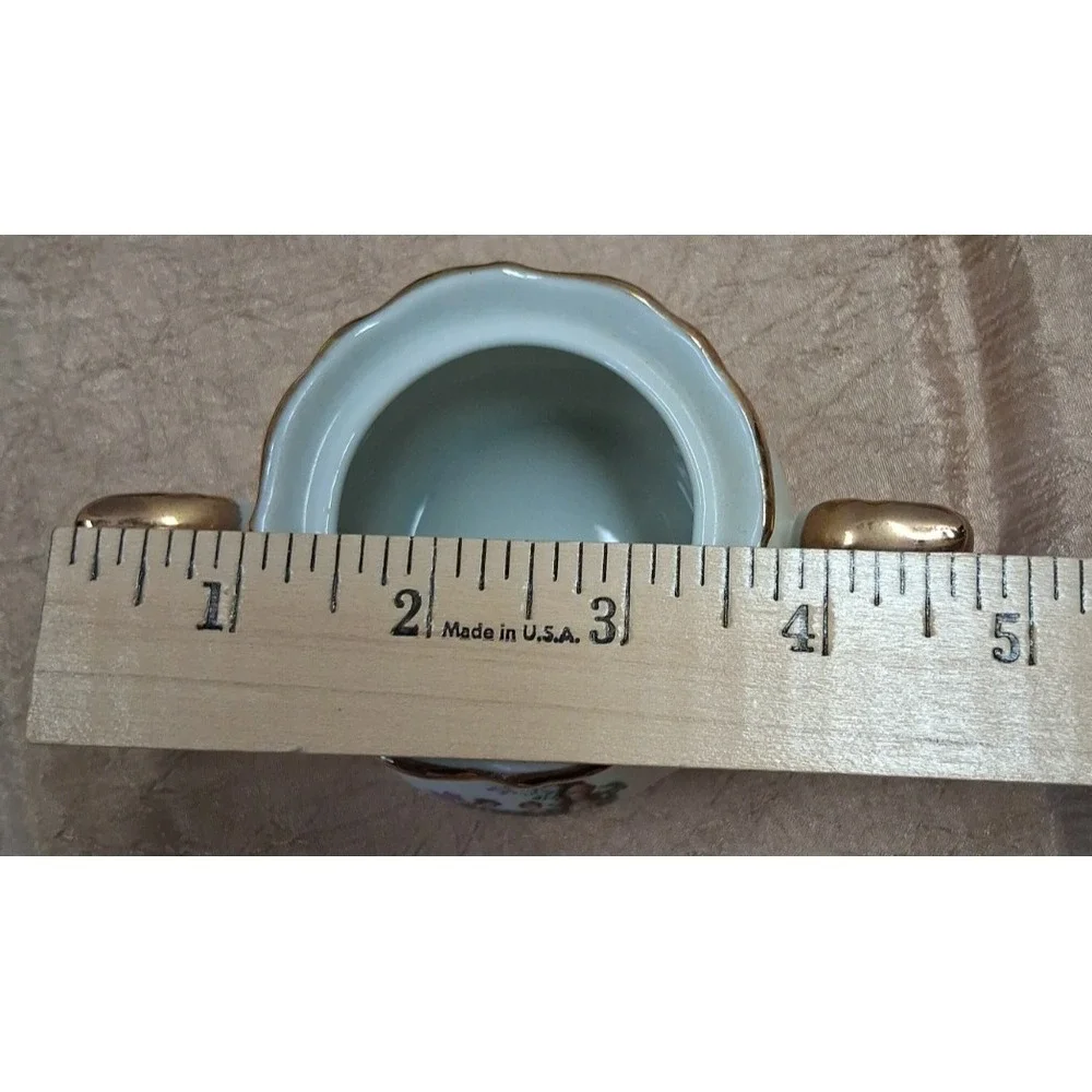 Vintage 1960s Made in Japan Courting Couple Demitasse Tea Set Gold Trim 13 Pc‎